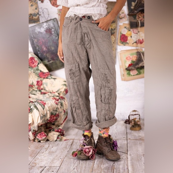 Magnolia Pearl miner Cargo Patchwork Distressed pants NWOT - Picture 3 of 15